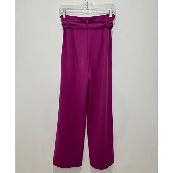 Leith (Nordstrom) Magenta Pink/Purple Wide Leg Pants with Tie, Women's SMALL - Picture 4 of 6